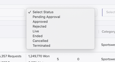 terminate status list